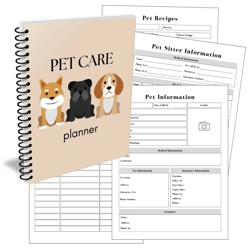 Premium Pet Care Planner - PLR with Canva Template