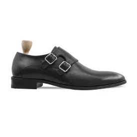 Salamina - Men's Black Calf Leather Double Monkstrap