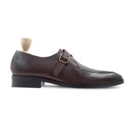 Shunke - Men's Dark Brown Calf Leather Single Monkstrap