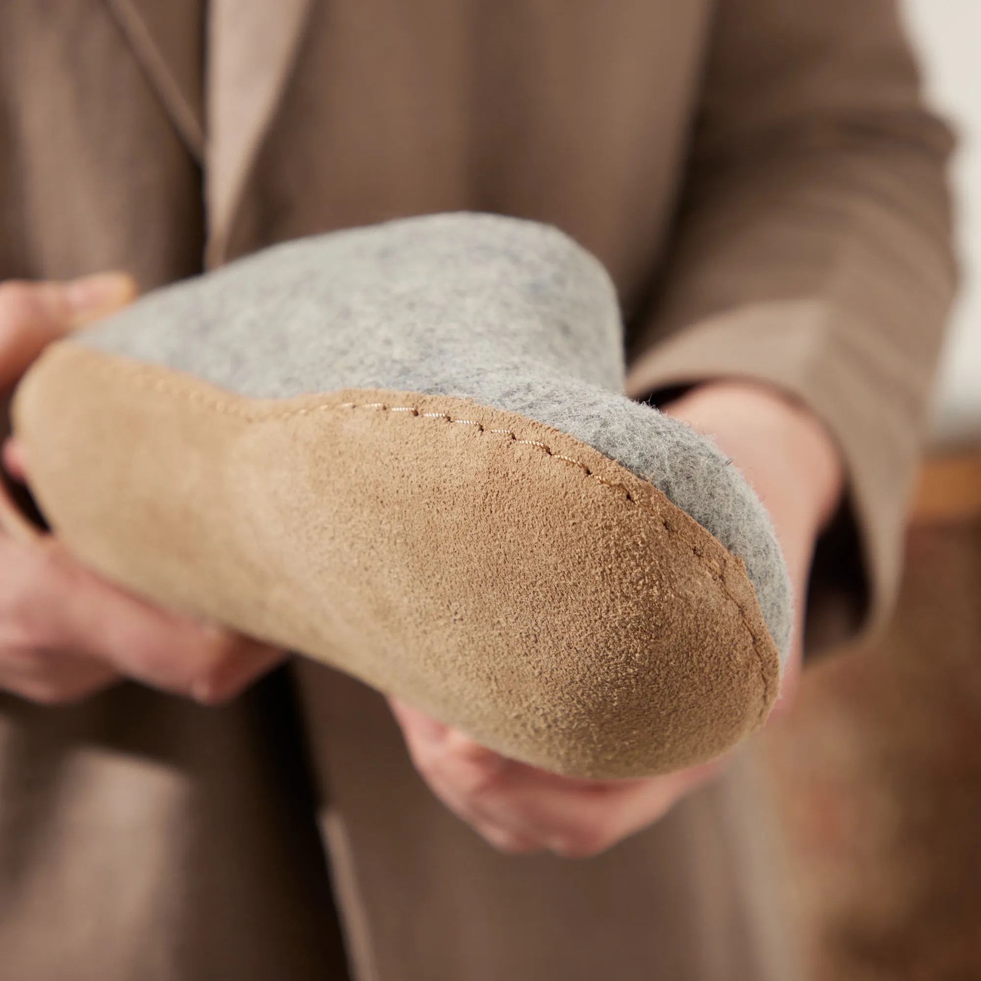 Slip-on with leather sole - Grey