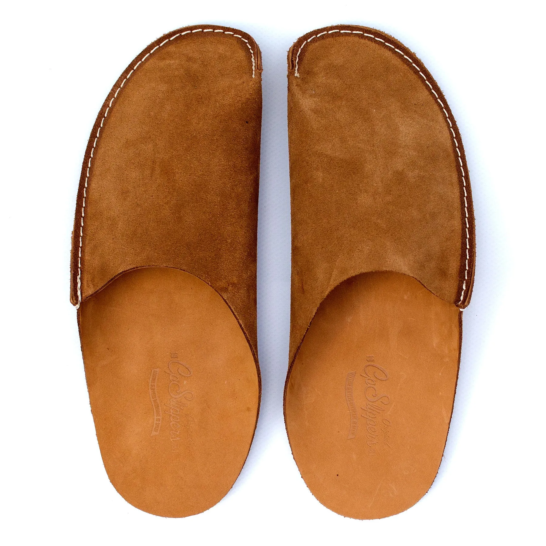 Tan Leather Slippers Minimalist