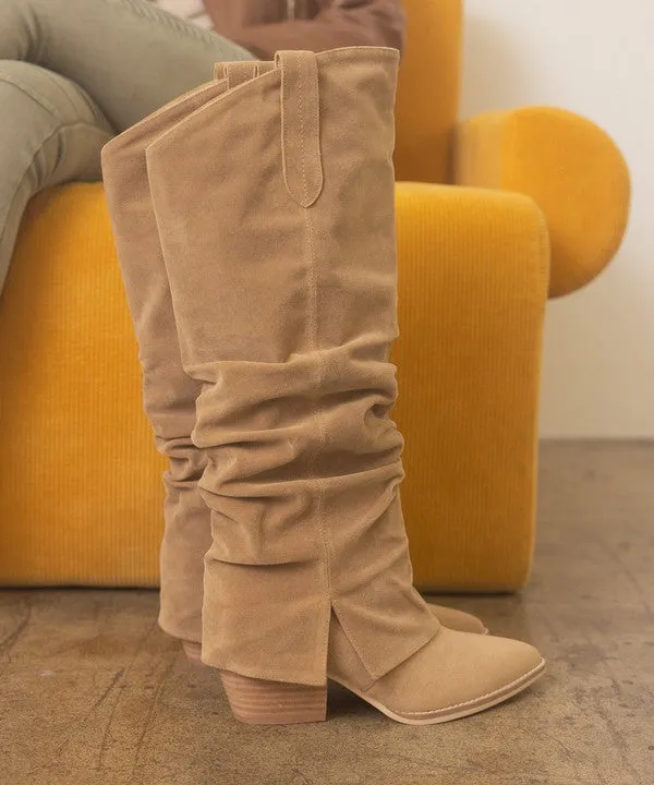 TEEK - Thea | Fold Over Slit Jean Boots