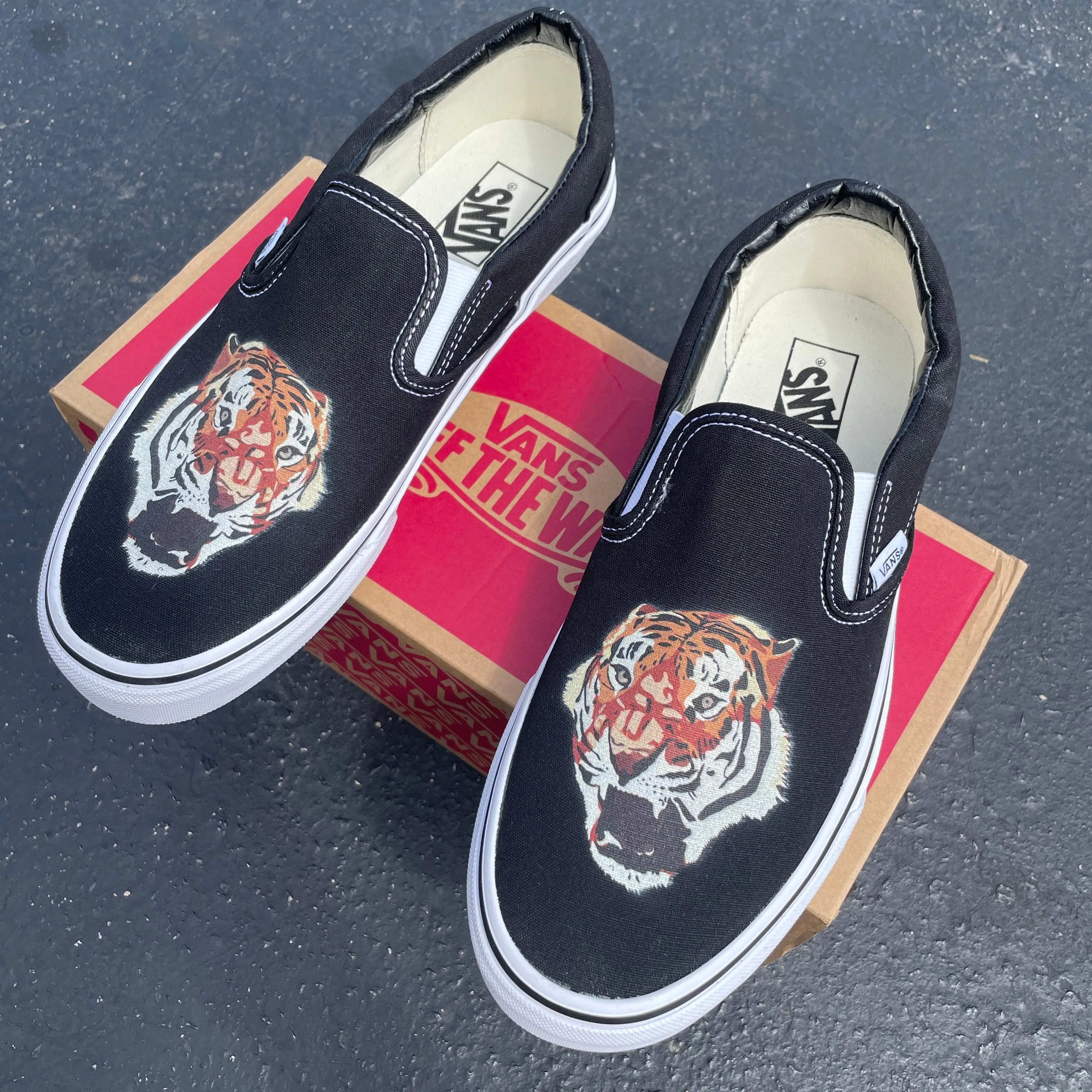 Tiger Head - Custom Slip Ons