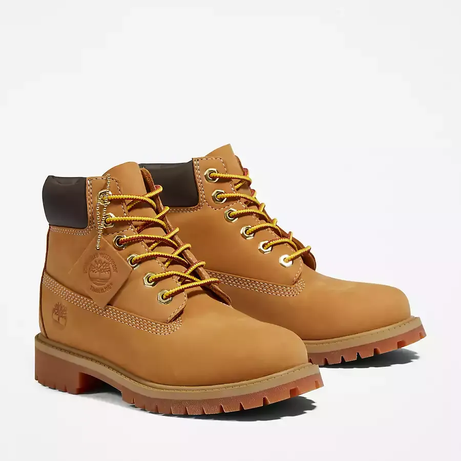 Timberland Kid's Premium 6-Inch Waterproof Boot Shoes - Wheat Nubuck