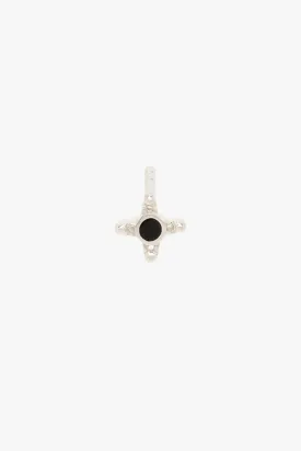 Timeless black stud earring silver