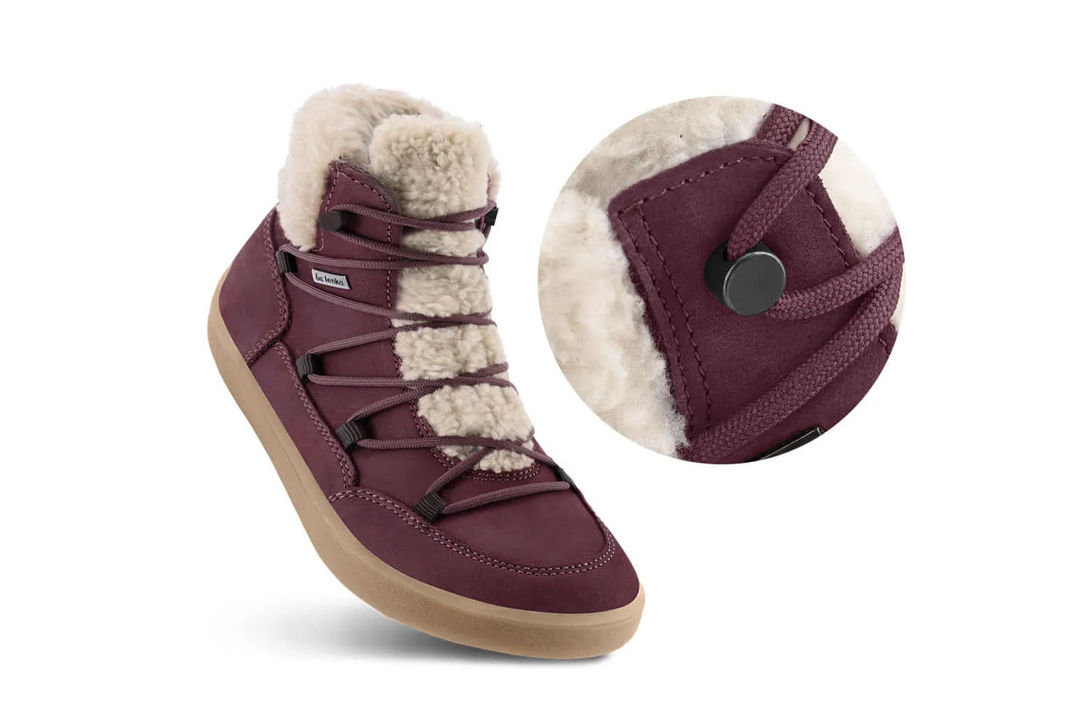 Winter Barefoot Boots Be Lenka Bliss - Burgundy Red