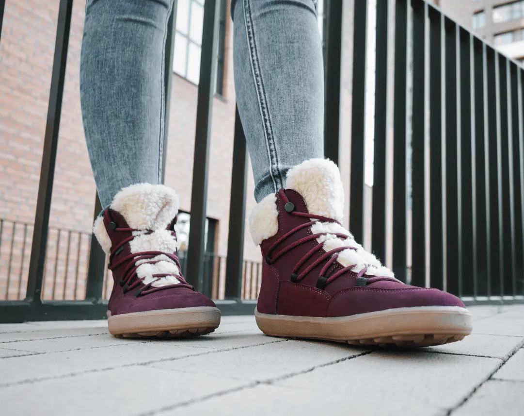 Winter Barefoot Boots Be Lenka Bliss - Burgundy Red