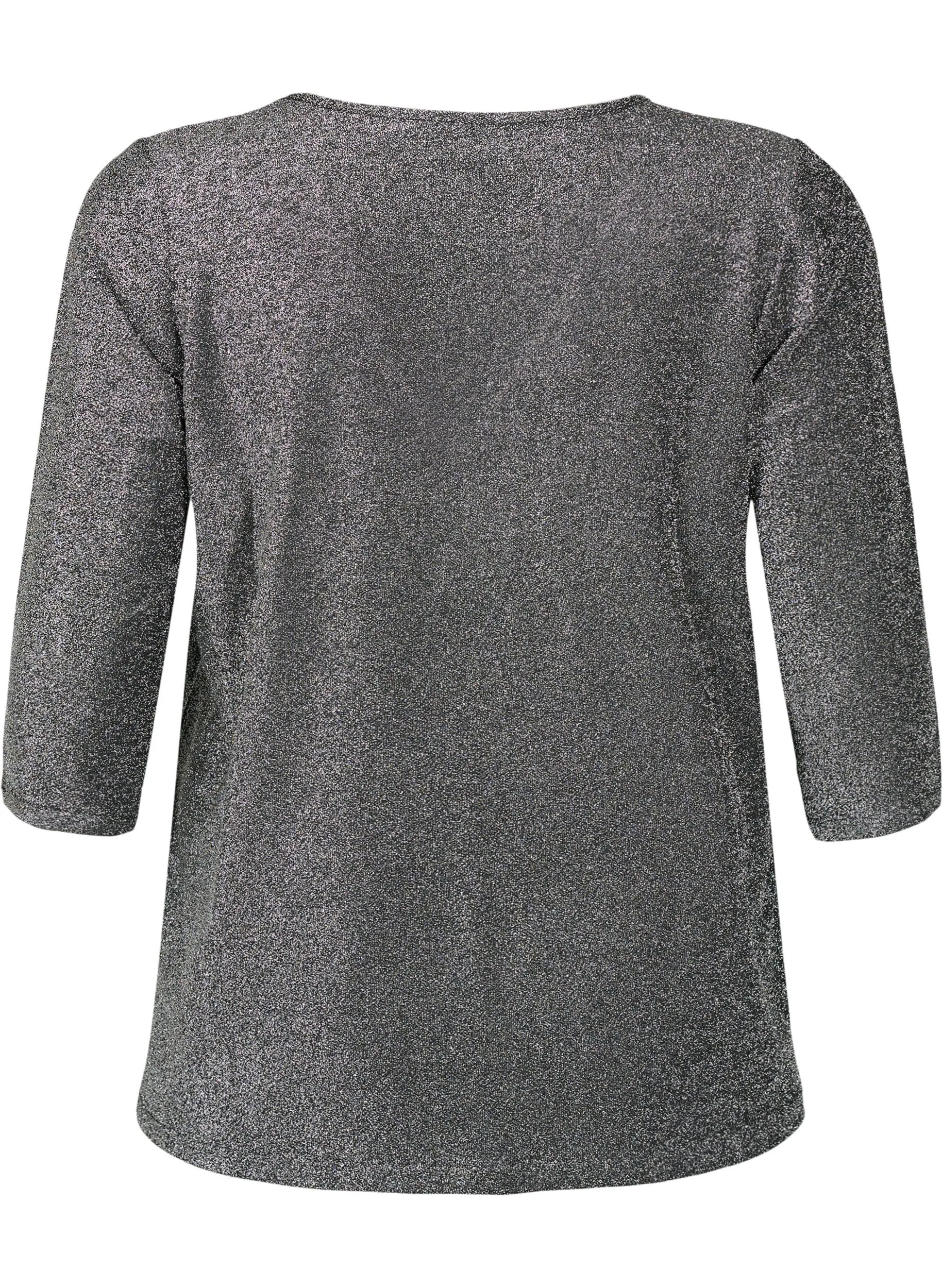 Zizzi Dania Sparkle Top in Silver